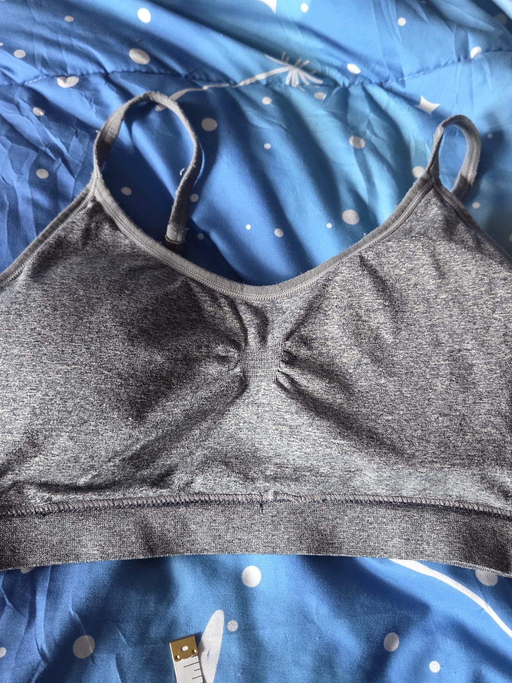 Nautica Intimates 1X Gray Heather Seamless Wireless Bralette Sports Bra Pullover - Picture 6 of 8